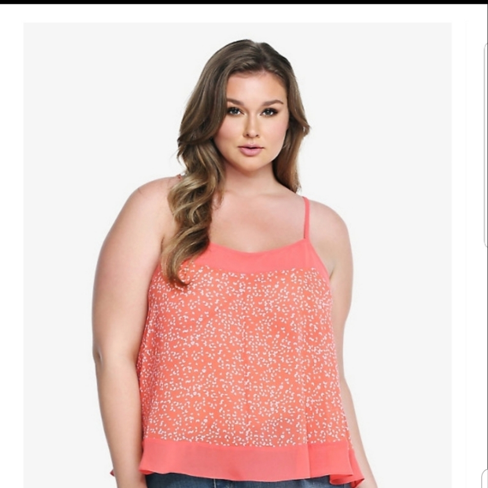Coral Diamond Print Cami